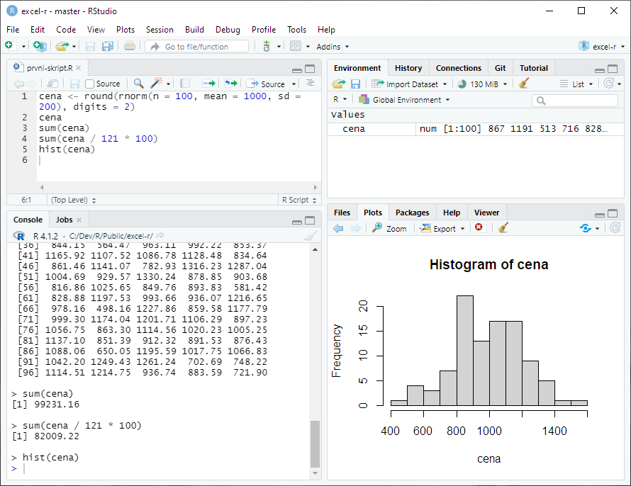 RStudio po vykonání celého skriptu